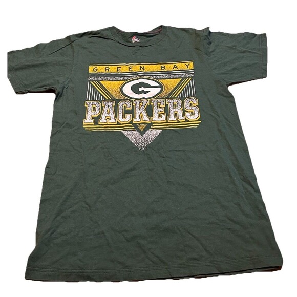 Green Bay Packers NFL T-Shirt Majestic Triple Peak Medium Green Graphic Tee - Picture 1 of 3